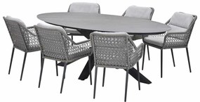 Garden Impressions Pemba tuinset 7-delig - Scot tuintafel Napoli sand 230x115 cm