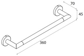 Muebles Line handdoekhouder 36cm mat zwart