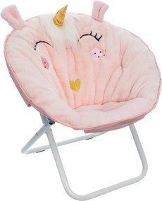 Atmosphera Kids Eenhoorn Klapstoel - Kinderzetel - Wit/Roze