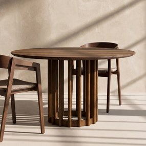 Dutchbone Barlet Walnut Ronde Eettafel Walnoot 120 Cm - 120 X 120cm.