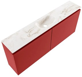 Mondiaz Ture DLux toiletmeubel 120cm fire met wastafel frappe midden met kraangat