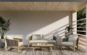 The Outsider Stoel-Bank Loungeset Parkside | 5-zits | Wicker &amp; Acaciahout | The Outsider