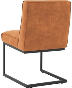 Goossens Excellent Eetkamerstoel Tom cognac leer leuning, urban industrieel