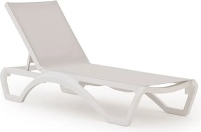 Verstelbaar ligbed Forza | Kunststof | Wit | Ligbed stapelbaar | Ligstoel tuin | Strandbed | Kees Smit Tuinmeubelen