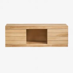 Olyvanna Zwevend Badkamermeubelset 120x45 Cm In Teakhout Licht Teakhout - Sklum