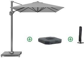 Zweefparasol  3x2m T1 (incl. voet + hoes) light grey Grijs-antraciet Platinum Voyager