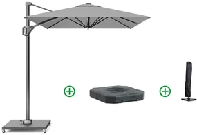 Zweefparasol  3x2m T1 (incl. voet + hoes) light grey Grijs-antraciet Platinum Voyager