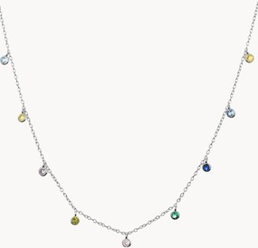 Zilveren halsketting Charlie met zirkonia, verstelbaar