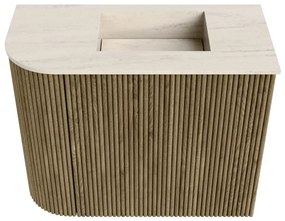Mondiaz Joya DLux 50cm toiletmeubel ronding links dusk met wastafel faye rechts zonder kraangat meli