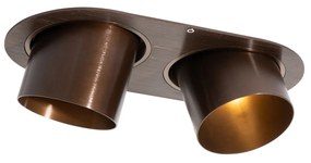 Afgeronde inbouwspot donkerbrons GU10 70mm kantelbaar 2-lichts - Installa Modern GU10 ovaal Binnenverlichting Lamp