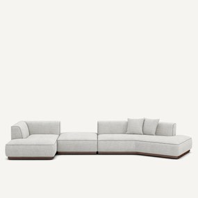 Open hoekbank links XL in gevlekte canvas, Jacopo