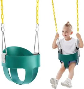 VEVOR Baby Schommelzitje met Hoge Rug &amp; Volledige Schaal, met Gecoate Kettingen en Karabijnhaken, Ondersteunt 68 kg Buitenschommel, Peuters vanaf 3 Jaar