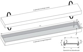 Brauer los multifunctioneel tegelinlegrooster 60cm RVS geborsteld