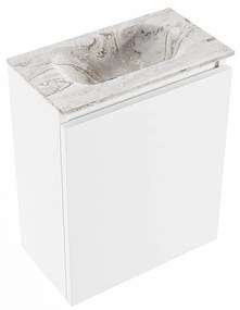 Mondiaz Ture DLux toiletmeubel 40cm talc met wastafel glace midden zonder kraangat