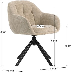 Draaibare Eetkamerstoel Beige