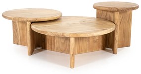 By-Boo Leoti Ronde Salontafel Acacia Hout Naturel 60 Cm - 60 X 60cm.