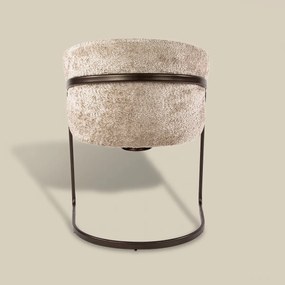 Moderne Armstoel Met Bronzen Frame Beige