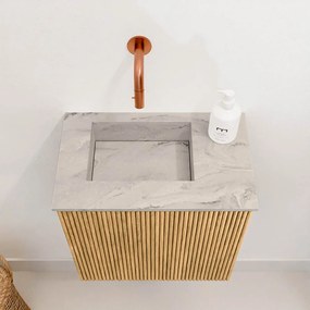 Mondiaz Joya DLux 40cm toiletmeubel oak met wastafel faye links zonder kraangat glace