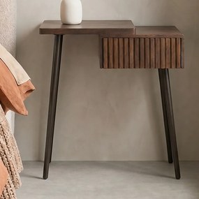 Houten Nachtkastje Met Lade Links - 60x30x61cm.