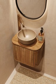 Livli Estrela toiletmeubel links 40cm ribbelfront met waskom in taupe