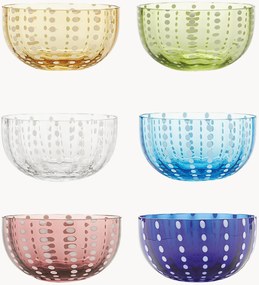 Handgemaakte kleine glazen schalen Perle, 6-delig