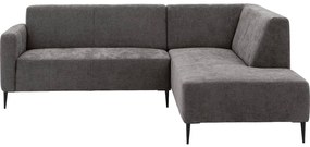 Goossens Zitmeubel Key West grijs, stof, 2-zits, modern design met ligelement rechts