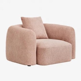 Fauteuil In Chenille Coco Stof Chenille Roze – Kwarts - Sklum
