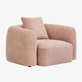 Fauteuil In Chenille Coco Stof Chenille Roze – Kwarts - Sklum