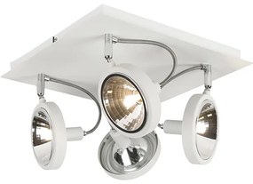 Design Spot / Opbouwspot / Plafondspot wit 4-lichts verstelbaar - Nox Design, Modern G9 vierkant Binnenverlichting Lamp