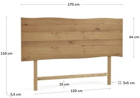 Kave Home Rasha Hoofdbord Boomstam Eikenfineer 160 Cm