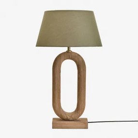 Tiberia Mangohouten Tafellamp Mangohout & Saliegroen Ø40 Cm Monaco - Sklum