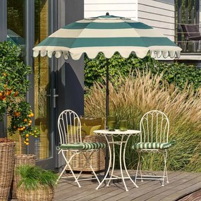 Edelman Jessy stokparasol streep groen - Ø197 x 238 cm