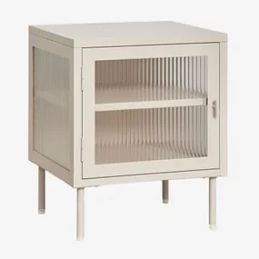 Paoline Nachtkastje Van Staal En Glas Beige – Crème - Sklum