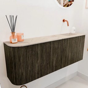 Mondiaz Joya DLux 110cm toiletmeubel ronding links shadow met wastafel faye rechts zonder kraangat frappe