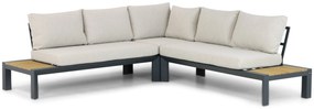 Hoek loungeset 5 personen Aluminium/Polywood (teakfinish) Grijs Lifestyle Garden Furniture Navarra