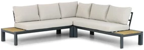 Hoek loungeset 5 personen Aluminium/Polywood (teakfinish) Grijs Lifestyle Garden Furniture Navarra
