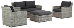 Stoel en Bank Loungeset 4 personen Wicker Grijs Garden Collections Giardino
