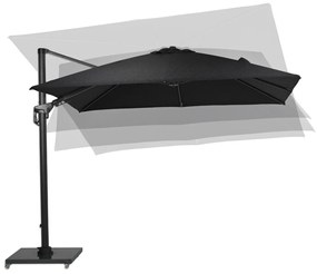 Garden Impressions Zweefparasol Hawaii Deluxe 300x300 - donker grijs - zwart