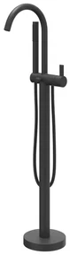 IVY Pact Badmengkraan Vrijstaand - draaibare uitloop - 150cm - Doucheslang - Staafhanddouche - Mat zwart PED 6303072