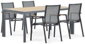 Tuinset 4 personen 180 cm Aluminium/textileen Grijs Lifestyle Garden Furniture Fiora/Borello