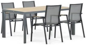 Tuinset 4 personen 180 cm Aluminium/textileen Grijs Lifestyle Garden Furniture Fiora/Borello