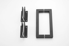 Saniclear Modern scharnieren + handvat voor douchedeur zwart mat
