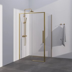 Brauer Season douchecabine met schuifdeur 100x80cm messing