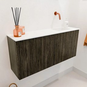 Mondiaz Joya 90cm toiletmeubel shadow met wastafel faye rechts zonder kraangat talc