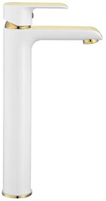 Wastafelkraan Rea Bloom White/Gold High