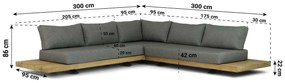 Hoek loungeset 5 personen Teak Old teak greywash  Santika Furniture Santika