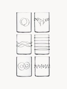 Handgemaakte waterglazen Deco' Clear, set van 6