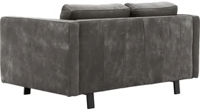 Goossens Excellent Bank Nuance donkerbruin, leer, 2,5-zits, urban industrieel