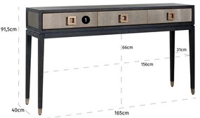 Richmond Interiors Bloomville Design Wandtafel Met Lades - 165 X 40cm.