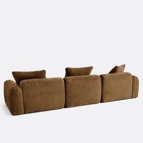 3-zits rechte modulaire hoekbank in jacquard chenille, AMAD